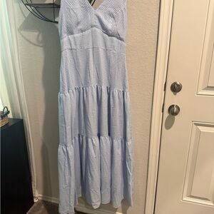 SEERSUCKER TIERED MAXI DRESS